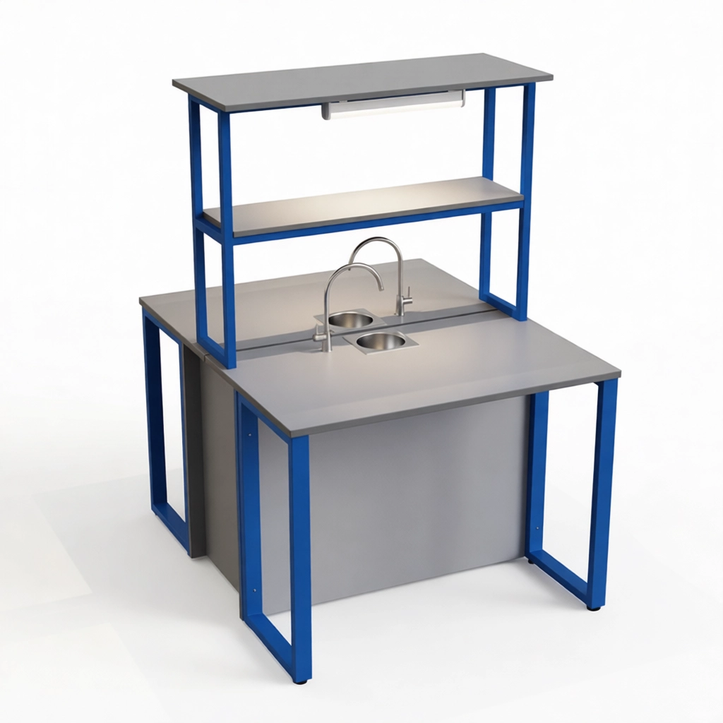 Малый рабочий стол для кабинета химии с сантехникой