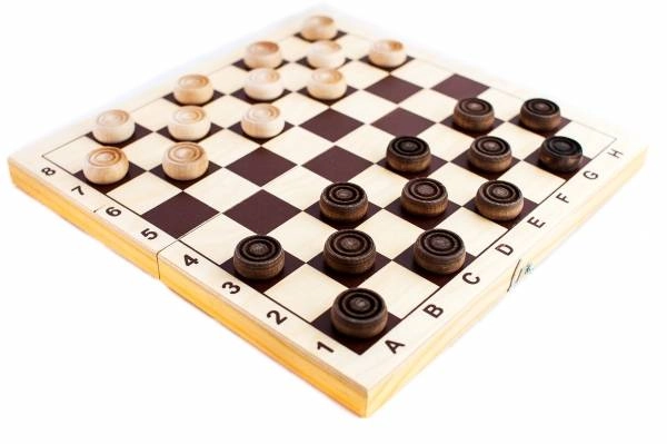 Классические деревянные шашки 290х145 мм