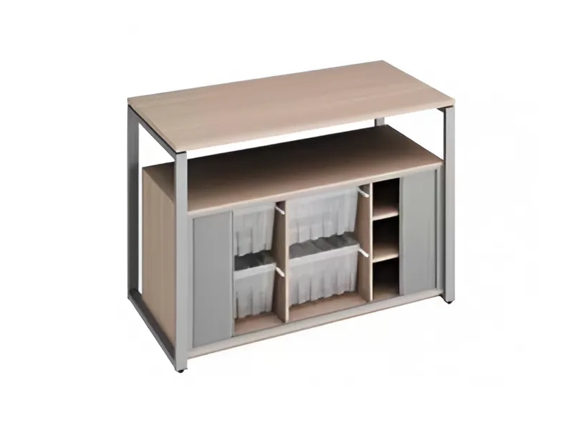 Рабочий стол с тумбой и ячейками для 3D-печатной мастерской 1450×450×750