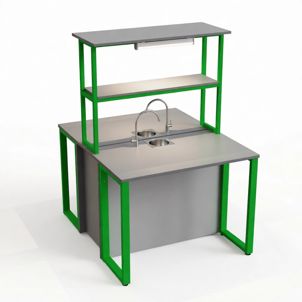 Малый рабочий стол для кабинета химии с сантехникой
