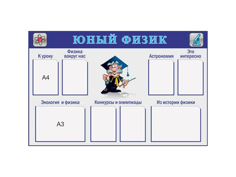 Учебный стенд Юный физик — 1500×1000 мм