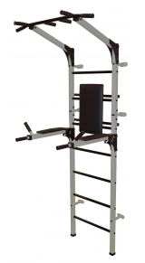 Настенный турник «Олимп» с мягкой спинкой и складывающимися брусьями