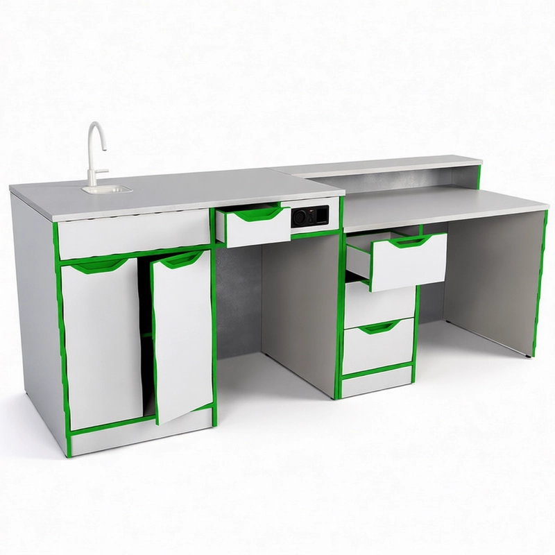Демонстрационный стол для химии с раковиной 2400 мм