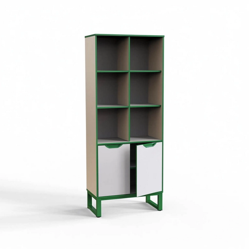 Шкаф полуоткрытый с низким фасадом на металокаркасе