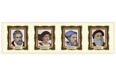 Лента-стенд: Знаменитые путешественники и географы — 3200×450 мм