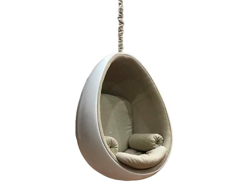 Кресло‑яйцо подвесное в велюре, 900×660×1500 мм