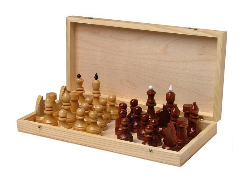 Гроссмейстерские шахматы на фанерной доске 400×200 мм