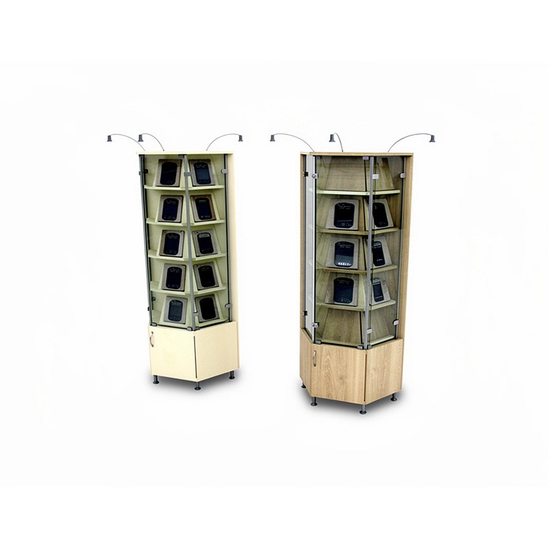 Остекленная витрина-тумба трапеция 900×415×2220