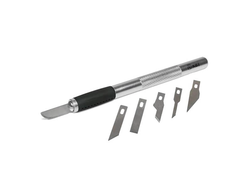 Макетный нож перового типа, 6 сменных лезвий