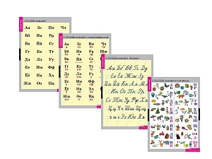 Комплект обучающих таблиц — Русский алфавит, 4 листа 68×98 см