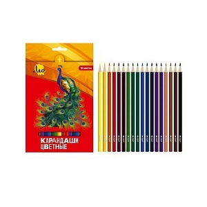 Цветные карандаши, 18 оттенков