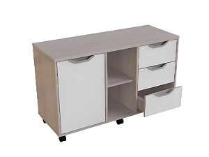 Подкатная тумба на 3 секции с ящиками