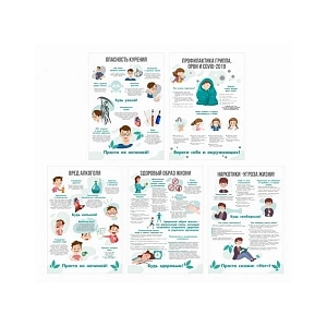 Набор визуальных материалов по ЗОЖ, белый 420×600 мм