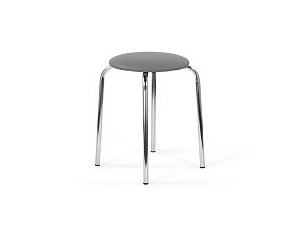 Хромированный круглый табурет, Ø33×45 см