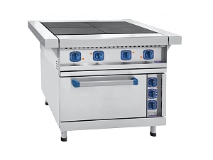 Электроплита нерж. с духовкой, 4 конфорки — мощность 16,8 кВт