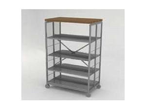 Мобильный стеллаж на колёсах 4 полки 920×530×1510