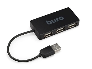 Buro BU-HUB4-U2.0-Slim, USB 2.0 хаб (чёрный)