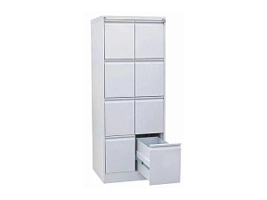 Металлический картотечный шкаф A4 — 8 ящиков, серый