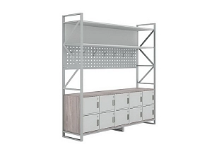 Односторонняя вешалка для гардероба с тумбой (ДОБ-04)