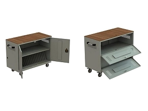 Мобильная тележка для 18 ноутбуков, светло-серая