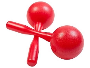 Пара маракасов красного цвета 21 см