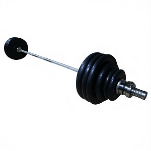Разборная штанга обрезиненная, масса 175 кг