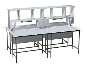 Лабораторный островной стол (2400 мм) с мойкой