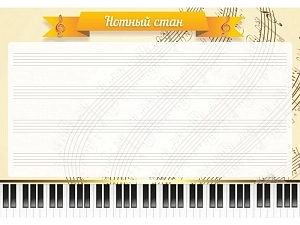 Стенд "Нотный стан" для школьного кабинета (настенный)
