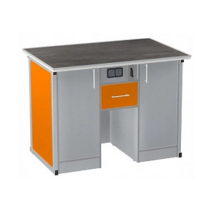 Стол демонстрационный с электрикой и тумбой, керамогранит