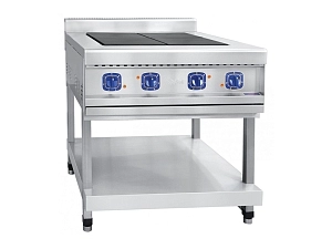 Плита профессиональная на подставке 4-х конфорочная, нерж.