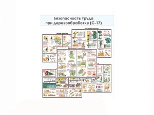 Плакаты по технике безопасности при деревообработке, формат 450×600 мм