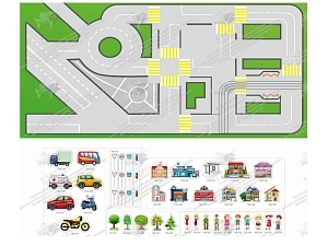 Комплект стендов Дорожная безопасность — фигурки и подставки