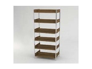 Двухсторонний стеллаж ЛДСП, 6 полок, 900×560×2090