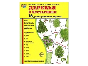 Набор демонстрационных карточек «Деревья и кустарники» для класса