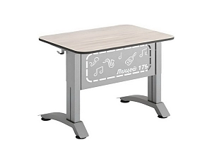 Двухместный ученический стол с наклонной столешницей и экраном