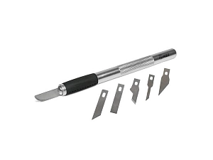 Макетный нож перового типа, 6 сменных лезвий