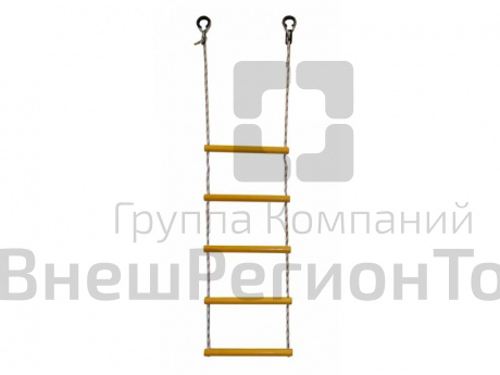 Веревочная лестница, 5 перекладин, желтая.