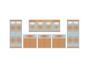 Набор музейных витрин АНД-В-18 — наклонные 1000×1000×450 мм