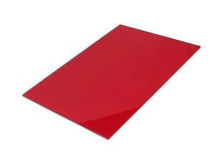 Панель литого акрила, красная 1200×600×3 мм