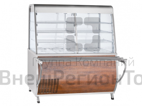Прилавок-витрина холодильный закрытый Премьер, нейтр.шкаф, 3 полки + гастроемкости, L1500 мм.