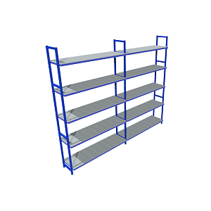 Металлический стеллаж для инвентаря 5 уровней 190×244×35 см