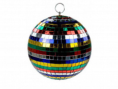 Зеркальный разноцветный шар с приводом D 260 мм