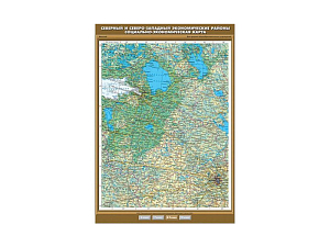 Социально-экономическая карта Север и СЗ — масштаб 1:2200000