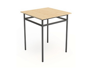 Четырёхместный обеденный стол с металлической обвязкой