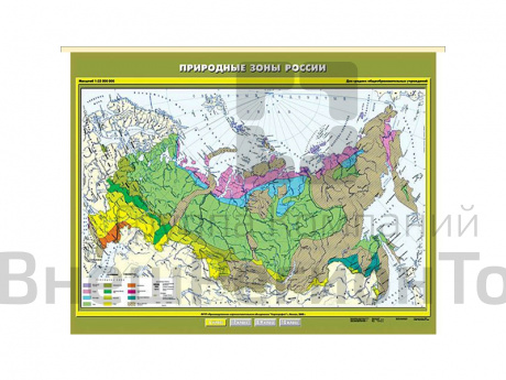 Учебная карта "Природные зоны России", 100х140.