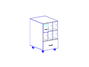 Тумба для формуляров 7 выдвижных ящиков (6 малых + 1 большой)