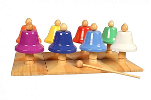 Колокольчики на подставках (8 цветных нот)