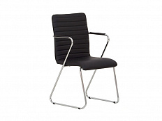 Кресло TASK (экокожа, цельный хром.каркас), цвет черный