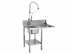 Предмоечный стол для посудомоечной машины фронтальной , 1160х690х890(1070) мм