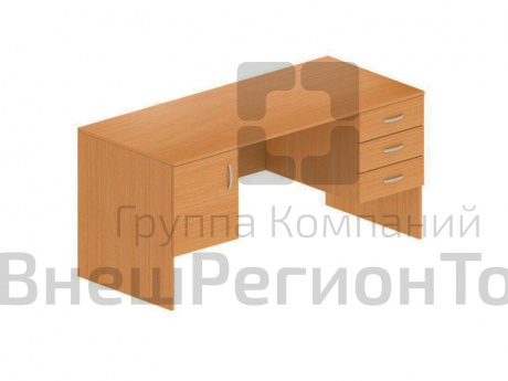 Стол преподавателя (тумба + 3 ящика), 160х68х75 см.